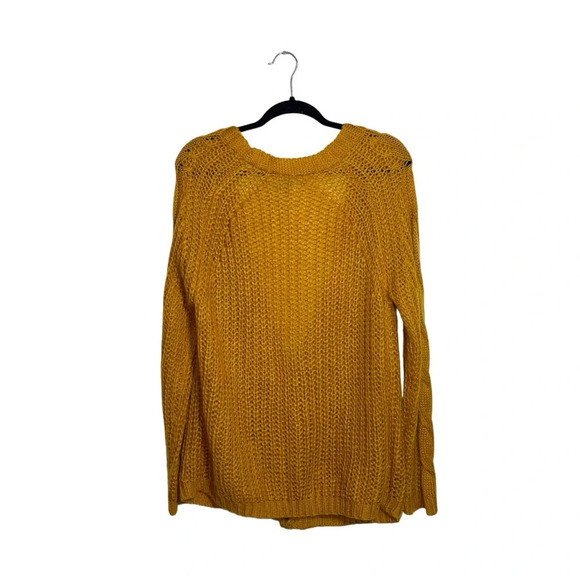 Charlotte Russe Mustard Yellow Button Oversized Knit Cardigan Small Women’s - Picture 5 of 10